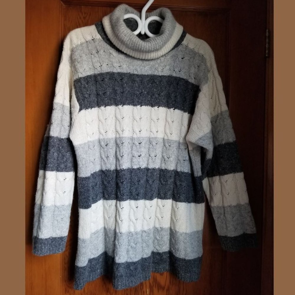 Vintage 90s, soft, designer sweater, cable knit, silk+angora, Franco Valeri